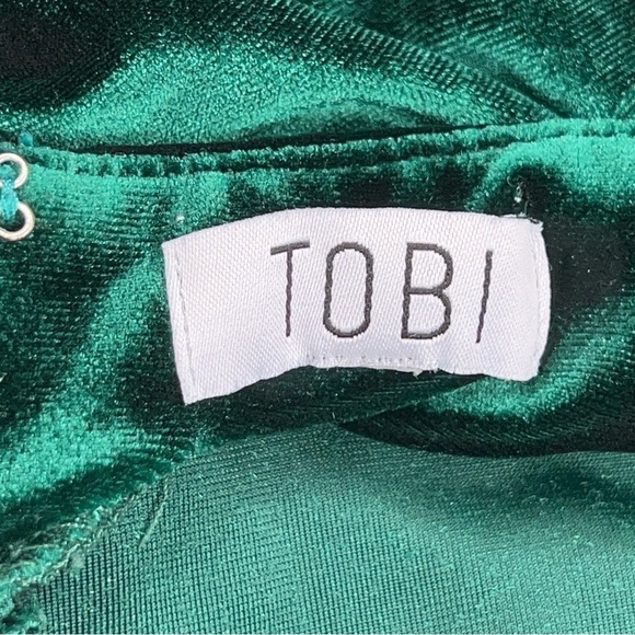 XS TOBI GREEN VELOUR GOWN FORMAL SLEEVELESS EVENT STRETCH - Picture 12 of 14